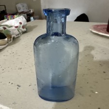 Antique Blue Medicine Bottle Medicines & Cures Collectible Pre-1900 picture