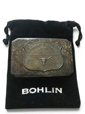 EDWARD H. BOHLIN Silver Buckle Western Belt Buckle Vintage Made in USA picture