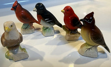 Hand-Painted Ceramic Bird Figurines Lot of 5, Multicolor Glossy Finish picture