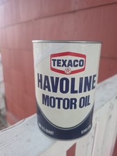 1977 TEXACO HAVOLINE Motor Oil - 1 FULL Quart Metal Can - NOS picture