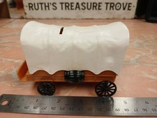 Vintage Old West Oregon Trail Coin Bank Hong Kong Cowboys Indians Toy Soldiers  picture