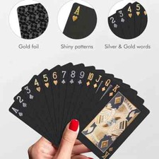 2 Decks Black Poker Playing Cards Plastic Waterproof DURABLE FLEXIBLE BUNDLE picture