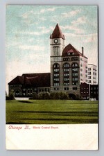 Chicago IL-Illinois, Illinois Central Depot, Vintage Postcard picture