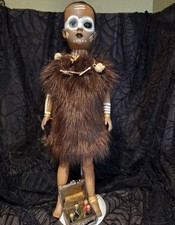 OOAK Creepy Doll 23 Inches Handpainted Halloween Prop Witch Dr Large picture