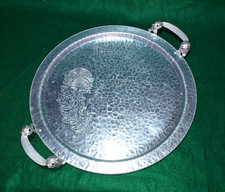 Vintage Continental No. 579 Hammered Aluminum Serving Tray 16