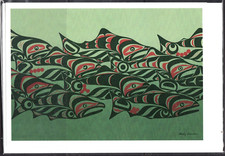 REUNION - Salmon Spawning by Kwakiutl artist Andy Everson - New 6