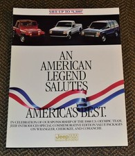 1988 Jeep Wrangler Comanche Pioneer Cherokee Brochure Olympic American Legend picture
