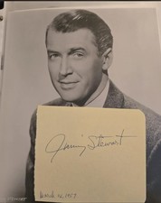 Stunning Vintage 3x5 Signed By Jimmy Stewart with Photo Piece of the past COA picture