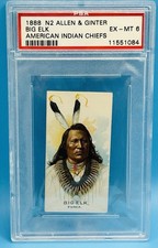 1888 N2 Allen & Ginter American Indian Chiefs BIG ELK OMAHA TRIBE PSA 6 EX-MT picture