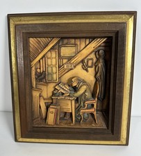 ANRI Hand Carved Wood Relief – “A Visit” Relief Sculpture by Carl Spitzweg picture