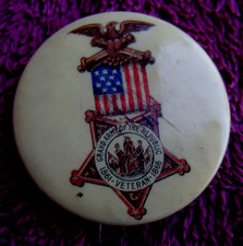 Antique GAR Grand Army of the Republic Celluloid Stick Pin Civil War Veteran picture