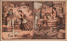 Victorian Trade Cards 1870s Excelsior Wringer - Convenience of a Bench Wringer picture