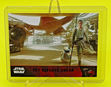 Star Wars Force Awakens Lightsaber Purple Base Card Rey Refuses Unkar #83 picture