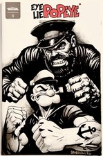 Eye Lie Popeye 1 - Blank Sketch Variant w/Original Art by George Sportelli + COA picture