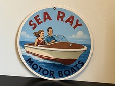 Hi Gloss Sea Ray Motor Boats Vintage  Style Metal Sign picture