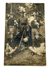 1906 RPPC US Soldiers With Puppies Rifles Military Camp Photo Postcard Indiana picture