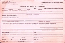 1948 Philadelphia PA Firearms Record of Sale Form Pennsylvania Gun Bill Unused picture
