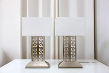 Pair Sirmos Lamps IMO Lalique Cardamine Art Deco Vintage No Shades picture