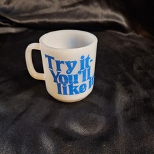 Rare Vintage Alka Seltzer Coffee Cup~Milk Glass Mug~MCM~Retro~Advertising~1972 picture