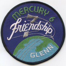 John Glenn Mercury 6 Friendship Emblem Patch 2-1/2