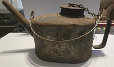 Vintage Antique Eagle Railroad Kerosene Oil Filler Pot Can Torch Oval Spout picture
