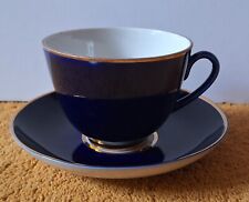Vintage Lomonosov Porcelain Tea Cup Saucer LFZ cobalt blue gold  picture