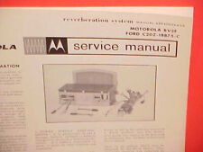 1962 FORD THUNDERBIRD MERCURY MOTOROLA RADIO REVERBERATION SERVICE MANUAL RV2F picture