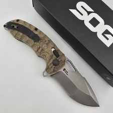 SOG Kiku XR Folding Knife Recurve Tanto CTS-XHP Linen Micarta XR Lock picture