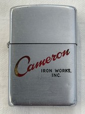 Vintage 1954-1957 Cameron Iron Works Zippo Lighter – Patent Pending – All Origin picture