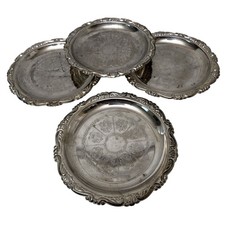 Vintage Silver Plate Coasters Butter Pats Small 4