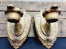 Vintage Pair Art Deco Wall Sconce Cast Iron Theater Made By Lincoln Mfg Co picture
