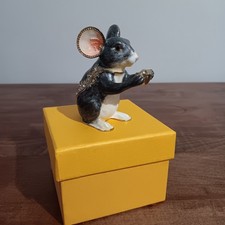 Bejeweled Sitting Mouse Trinket Box With Rhinestones Comes With Box - New picture