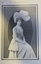 1908 Vintage Magazine Illustration Actress Louise Gunning picture