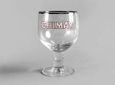 Chimay Silver Tone Rim Trappist Chalice Hainaut Belgium Beer Glass 16oz 50cl picture