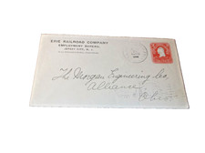 1906 ERIE RAILROAD EMPLOYMENT BUREAU COMPANY ENVELOPE  picture