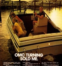 Vintage 1980 OMC Stern Drive Boat Motor Original Print Ad Decor 20x27cm PMM 02 picture