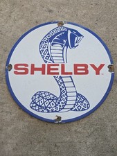 VINTAGE FORD SHELBY COBRA PORCELAIN  SIGN GAS STATION PUMP PLATE OIL. 12