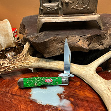 Case XX Cheetah Cub Green/Red Bone Magician Pocketknife(10936) picture