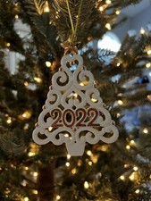 Lenox Pierced Christmas Tree Porcelain 2022 Ornament. picture