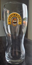 Boddingtons Pub Ale 16 Oz Nonic Pint Glass Beer Barrel Logo Manchester England picture