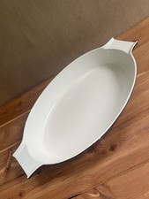 COPCO Denmark Michael Lax White Oval Casserole Baking Dish Cast Iron Enamel picture