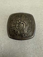 ANTIQUE DJER-KISS MAXFIELD PARRISH SILVER PLATE POWDER COMPACT MIRRORED FAIRIES picture