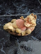 Vintage Enesco Resin Alligator in a Basket Collectible Statue Figurine Gatorland picture