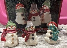 Vintage 1999 Hallmark Keepsake Ornament The Snowmen of Mitford Set of 3 NIB picture