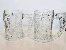 Vintage 1995 McDonalds Batman Forever Clear Glass Mugs Set of 2 DC Comics Batman picture