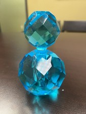 Vintage IRICE I.W. Rice & Co. Blue Hand Cut Faceted CRYSTAL ..., picture
