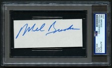 Mel Brooks signed auto 2x4.5 cut Actor / Comedian Blazing Saddles RC PSA Slabbed picture