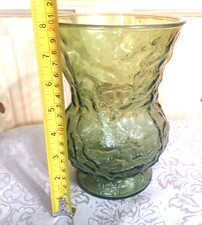 VTG EO Brody Green Crinkle Rock 60's-70's Glass MCM 8