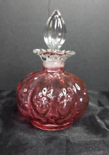 Fenton Cranberry Perfume Bottle With Stopper - 4.75