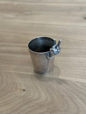 Vintage Napier Heavy Silver Plate 2 oz Finger Jigger Shot Cup Raised Two Fingers picture